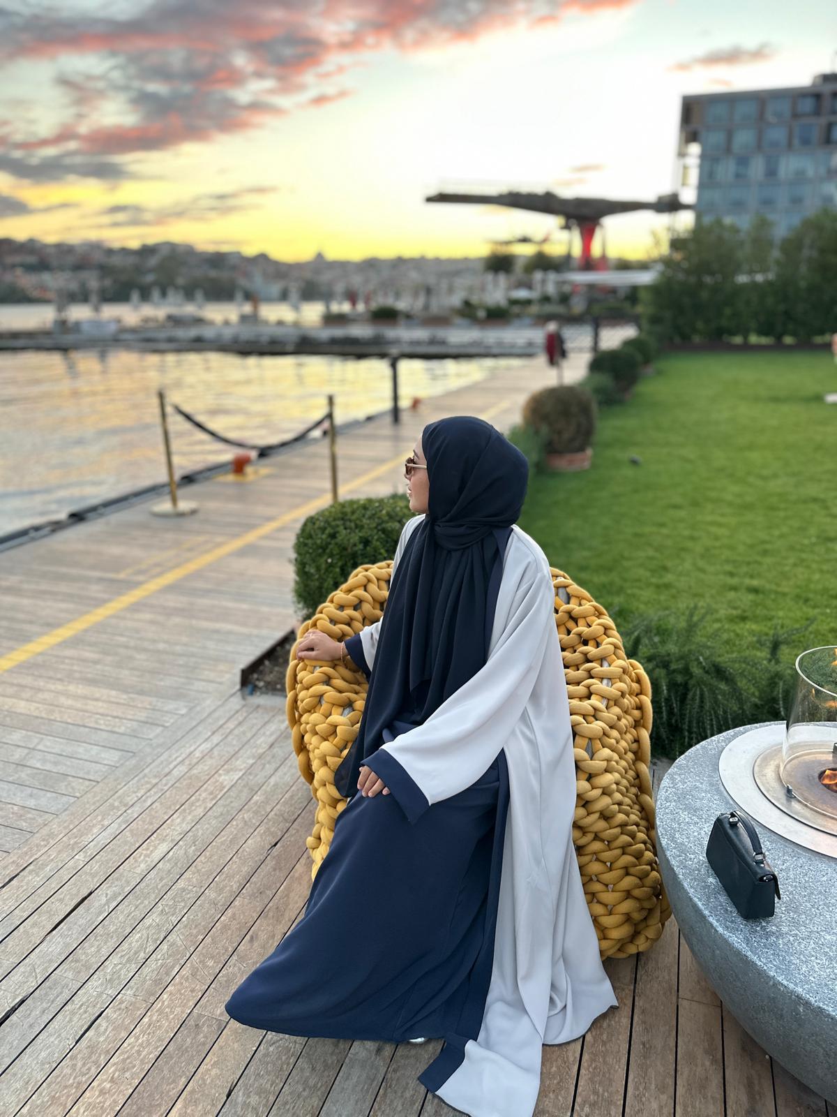 Layal  Lacivert 3 lü ipek takım