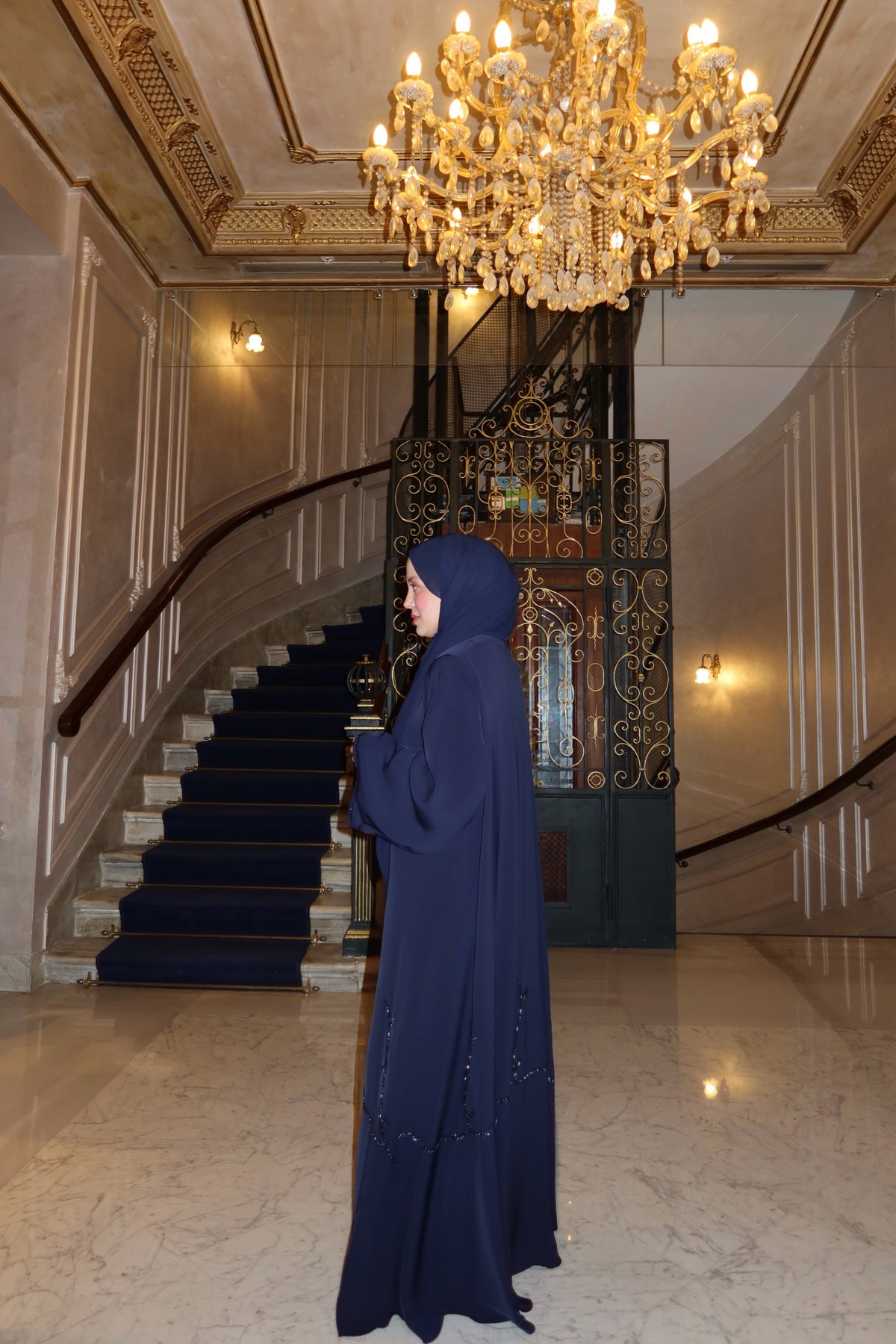 SAHRA  ABAYA- LACİVERT