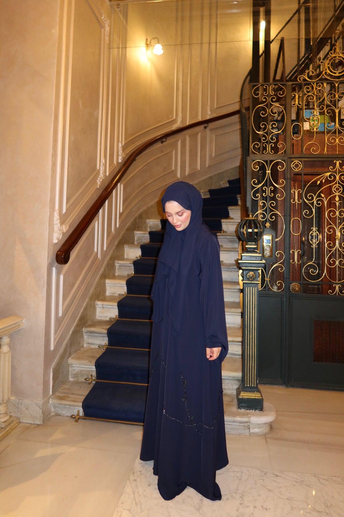 SAHRA  ABAYA- LACİVERT